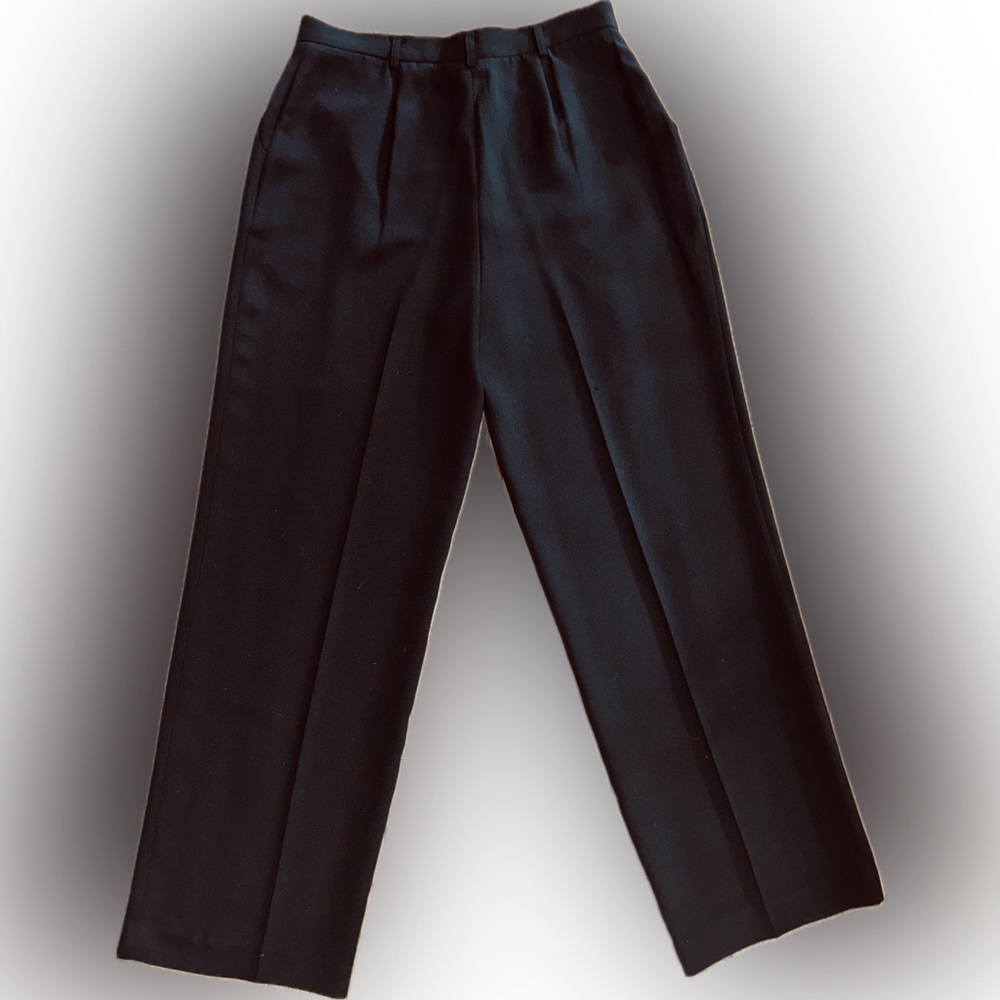 NWT Jones Wear SZ 12 black single pleat trousers w/2 front pockets/waist 32” - Picture 3 of 4